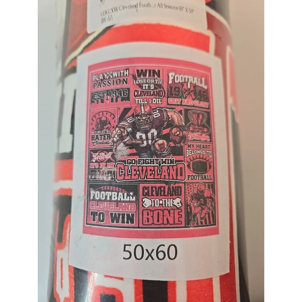 Cleveland Football Throw Blanket True Fans 50